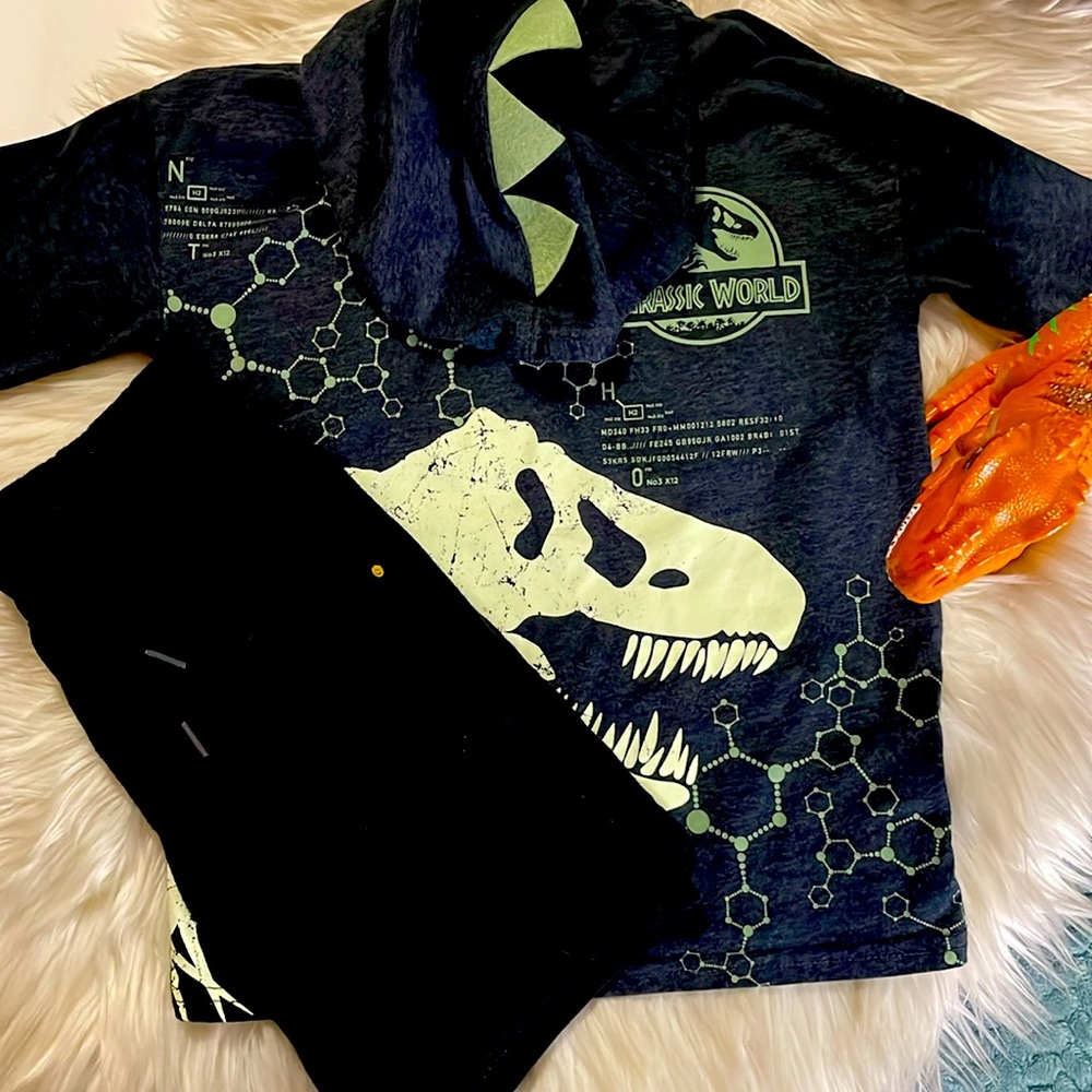 🦖Jurassic Park® Black and Glow in the Dark Dinosaurs T-Shirt Set Classic Style🦖